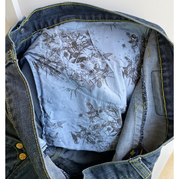 Miskeen Originals Jeans Mens Embroidered Dragon Miskeen Vintage Style sz 36 x 34 - Picture 14 of 14